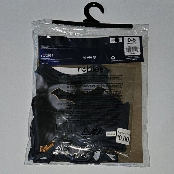NEW Batman Halloween Costume Baby 0-6 Months DC Rubie's Bodysuit Booties Cape - Picture 4 of 4